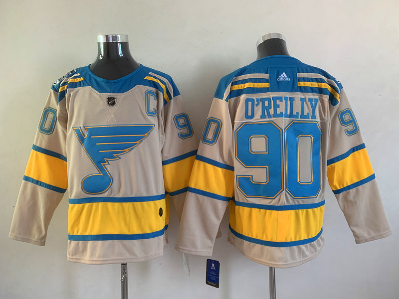 Men's St. Louis Blues Ryan O'Reilly #90 Cream Breakaway Jersey